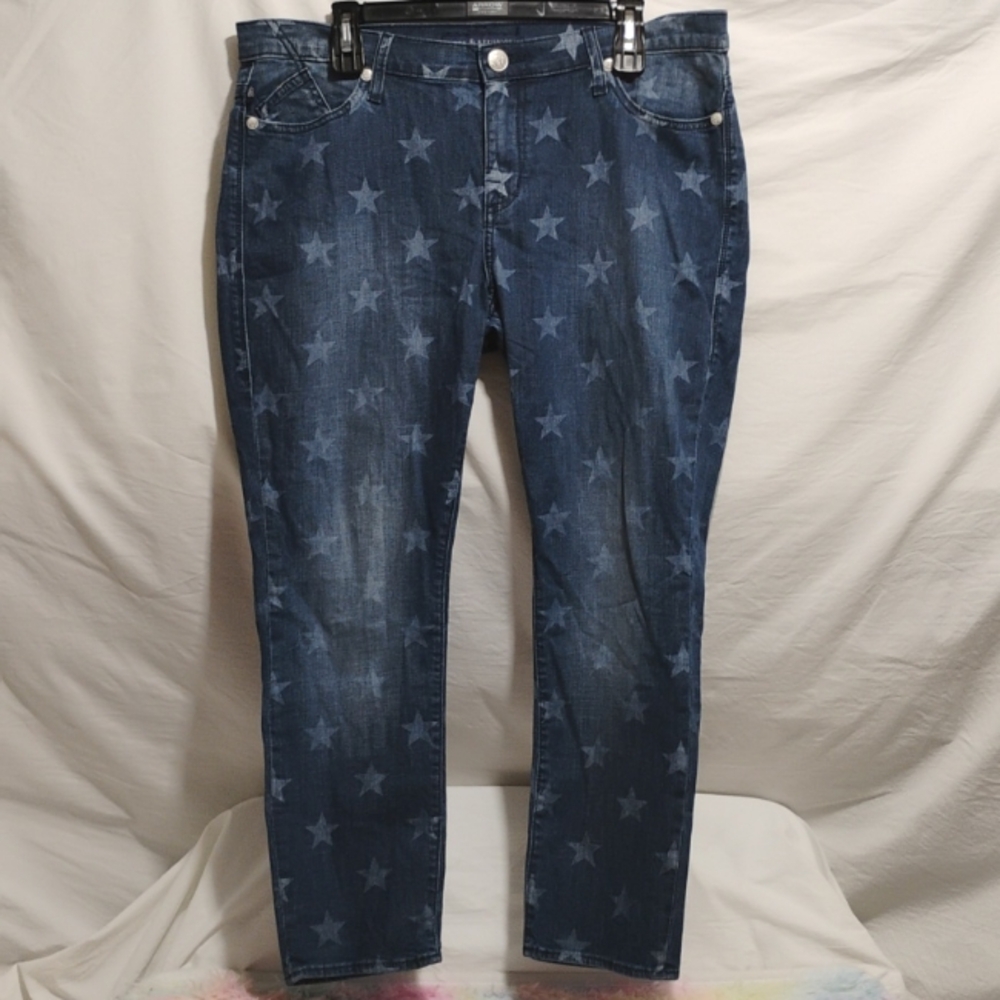 (D-17) Rock & Republic Hamburg Star Crop Jeans Sz.14 Hardly Worn